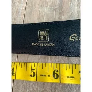 Amanda Smith Genuine Snake Skin Vinyl Lined Black Belt 5 Holes Size L Amanda Smith Genuine Snake Skin Vinyl Lined Black Belt 5  main image 2